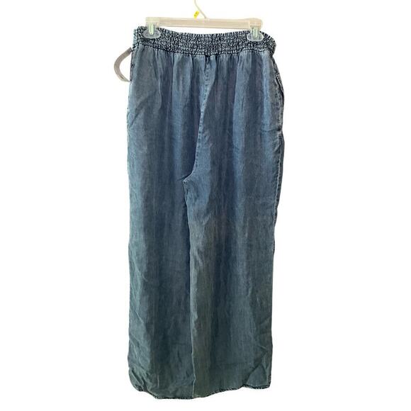 Velvet Heart Ankle Pants Straight Leg Pull On High Rise Chambray Blue Size XL - Picture 2 of 7
